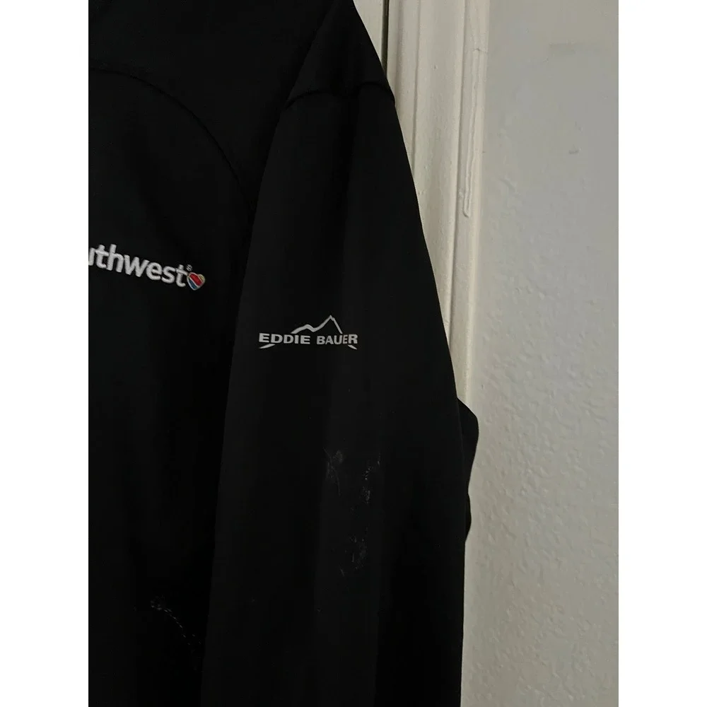Eddie‎ Bauer Southwest Jacket Mens Large Full Zip Softshell Micro Fleece Black
